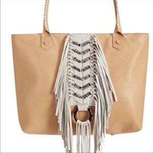 new fringe bag sam edelman tote purse handbag tan